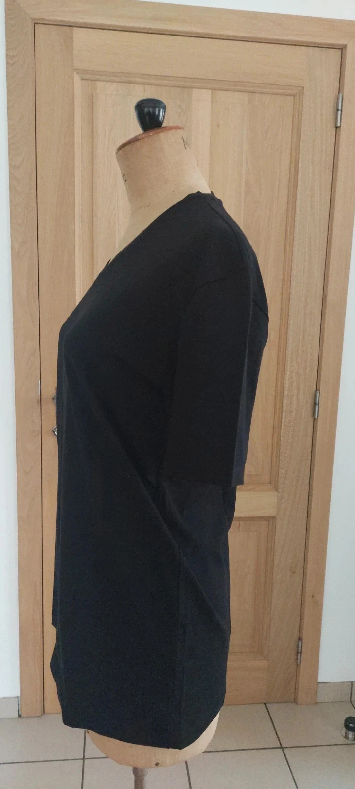 T-shirt Noir Col V Zara - Neuf - Taille L – photo 4